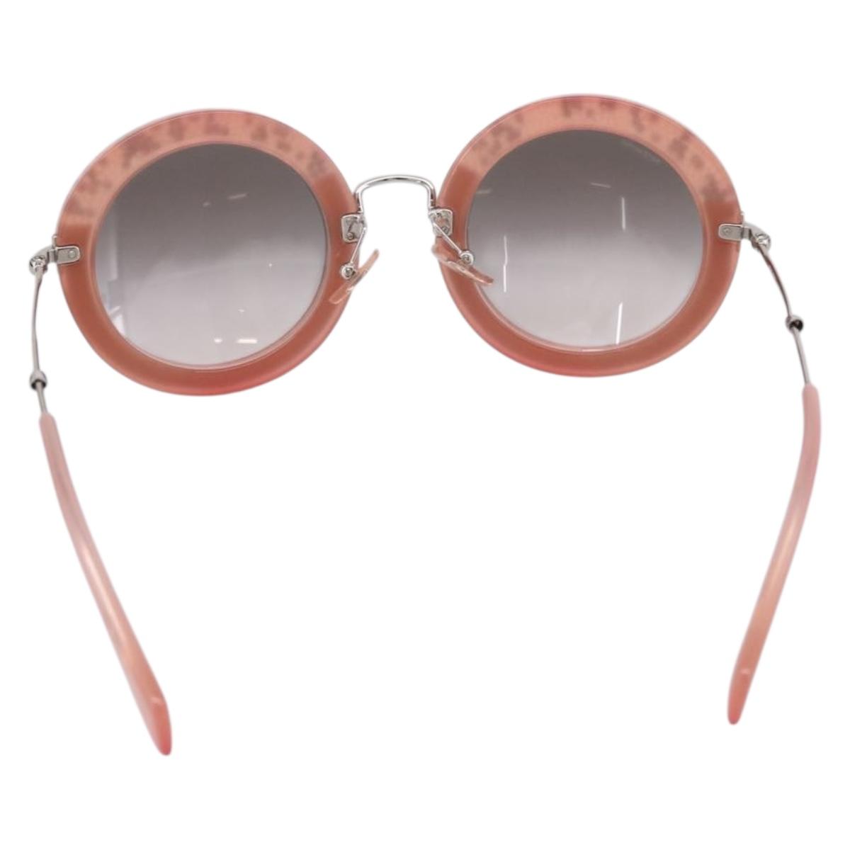 Miu Miu Sunglasses Metal Pink Auth 197261M
