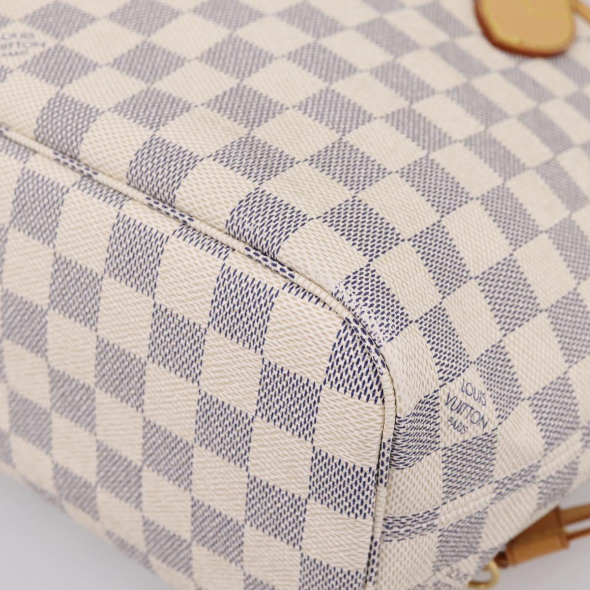 LOUIS VUITTON Damier Azur Neverfull PM Tote Bag N41362 LV Auth 197274V
