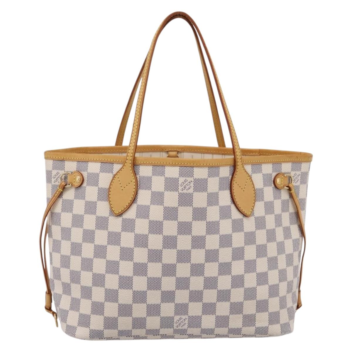 LOUIS VUITTON Damier Azur Neverfull PM Tote Bag N41362 LV Auth 197274V