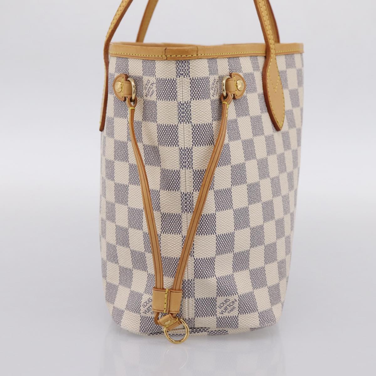 LOUIS VUITTON Damier Azur Neverfull PM Tote Bag N41362 LV Auth 197274V