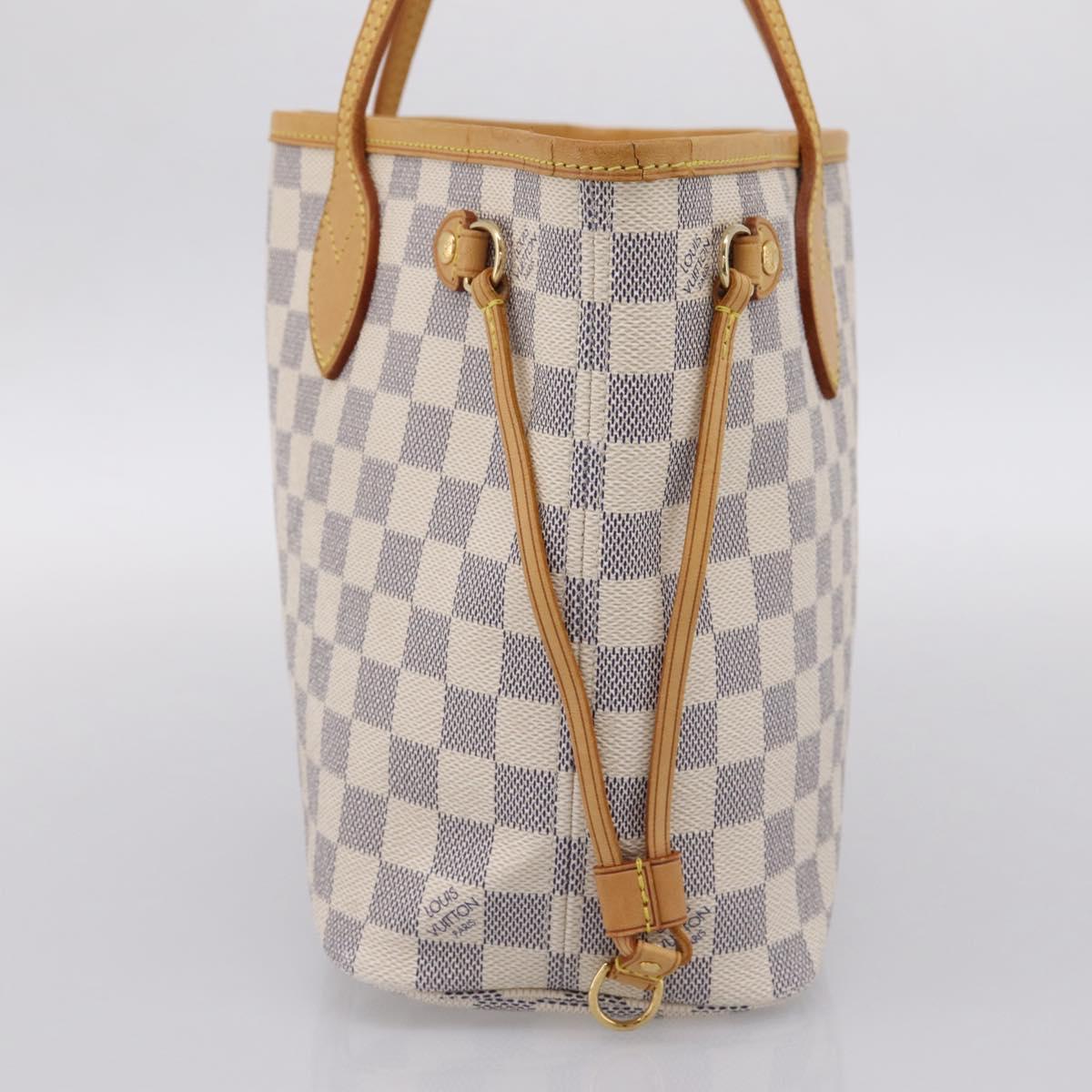 LOUIS VUITTON Damier Azur Neverfull PM Tote Bag N41362 LV Auth 197274V
