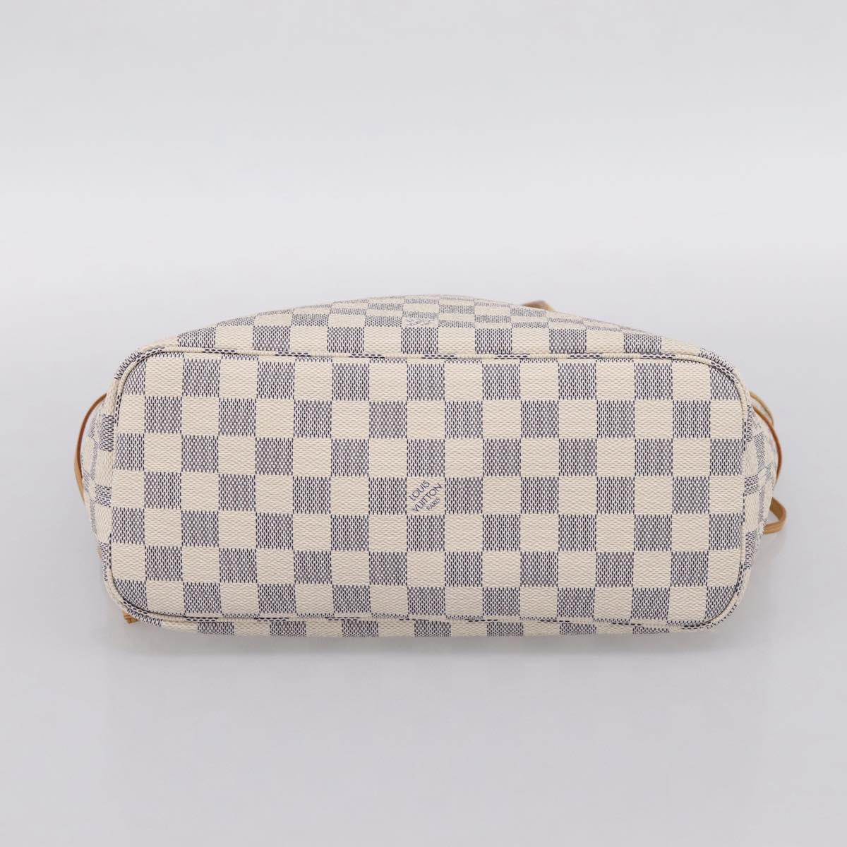 LOUIS VUITTON Damier Azur Neverfull PM Tote Bag N41362 LV Auth 197274V