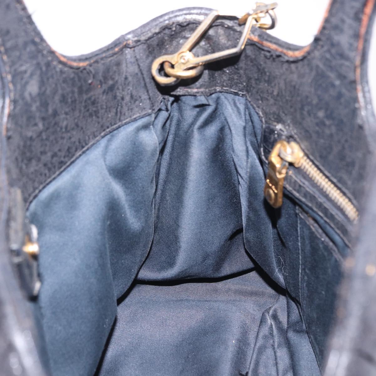 Miu Miu Matelasse Hand Bag Cotton 2way Black Gold Auth 197277