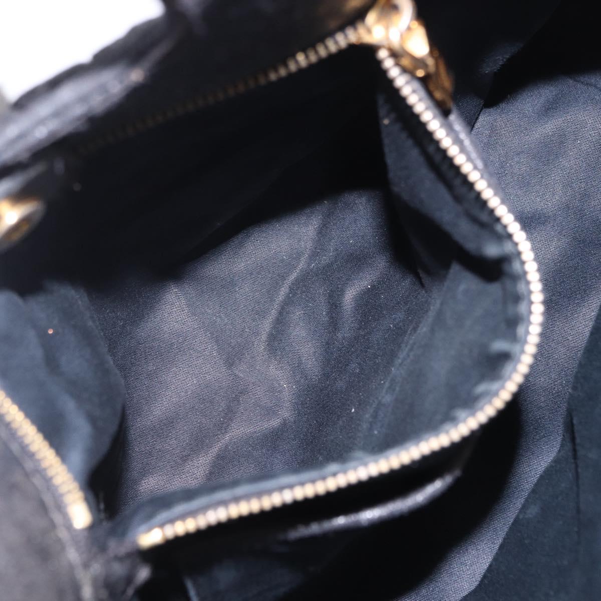 Miu Miu Matelasse Hand Bag Cotton 2way Black Gold Auth 197277