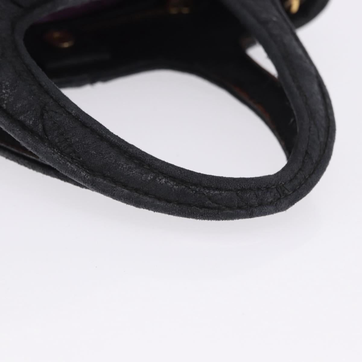 Miu Miu Matelasse Hand Bag Cotton 2way Black Gold Auth 197277