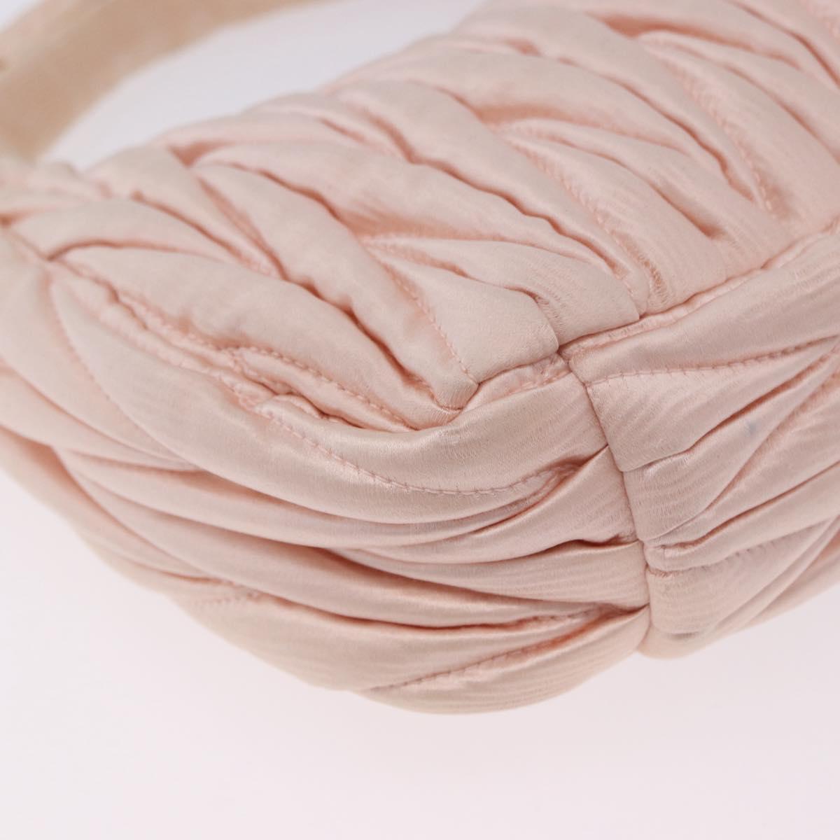 Miu Miu Matelasse Wonder Hand Bag Satin 2way Pink Gold Auth 197282V