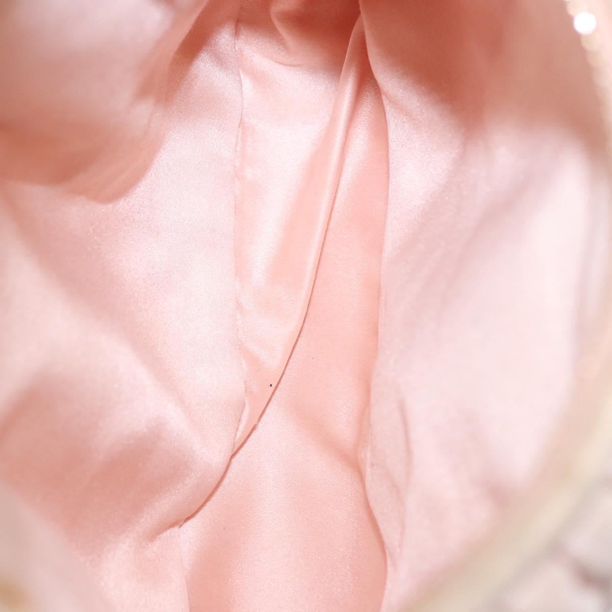 Miu Miu Matelasse Wonder Hand Bag Satin 2way Pink Gold Auth 197282V