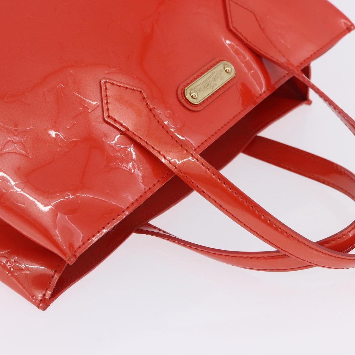 LOUIS VUITTON Vernis Bluebird Wilshire PM Bag Orenge Sunset M93644 Auth 197286