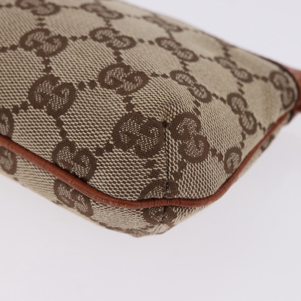 GUCCI GG Canvas Pouch Beige Gold 152507 Auth 197288V