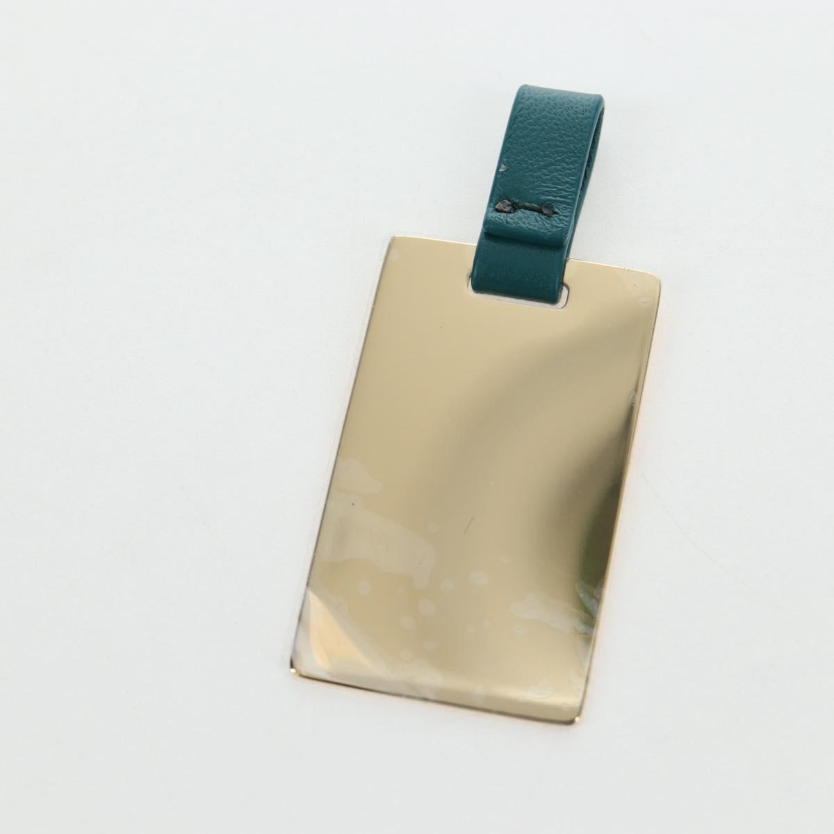 Miu Miu Matelasse Neck Pouch Leather Green Gold Auth 197292M