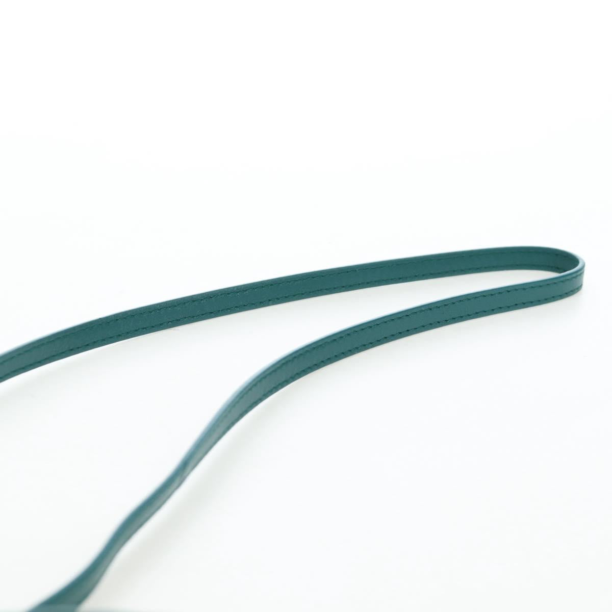 Miu Miu Matelasse Neck Pouch Leather Green Gold Auth 197292M