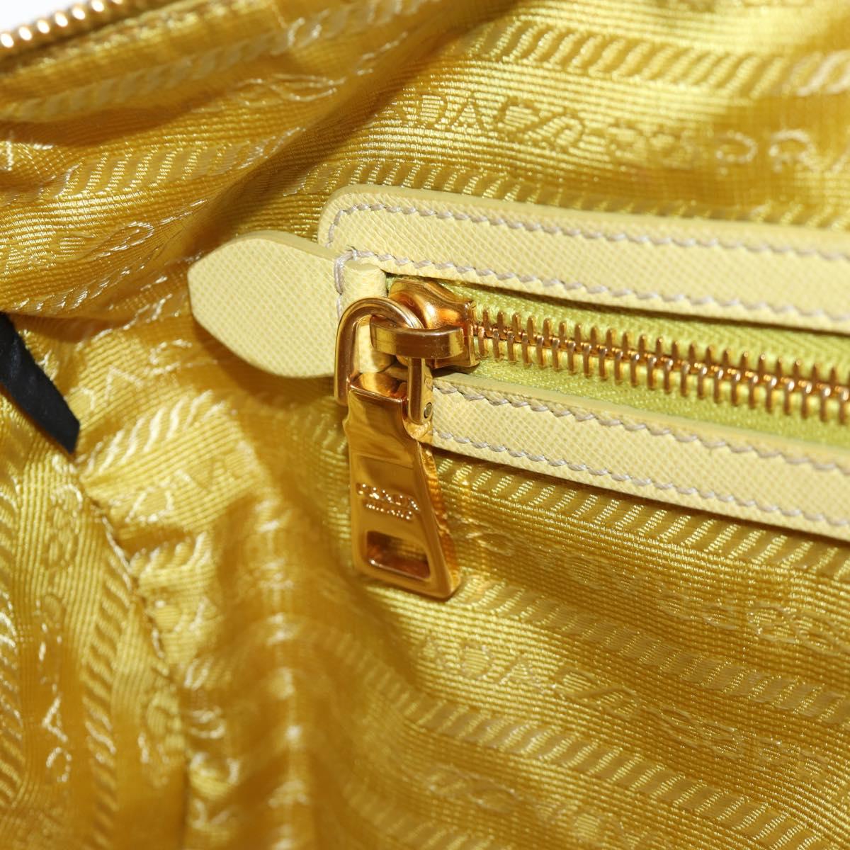 PRADA Hand Bag Canvas 2way Gold Yellow Auth 197302V