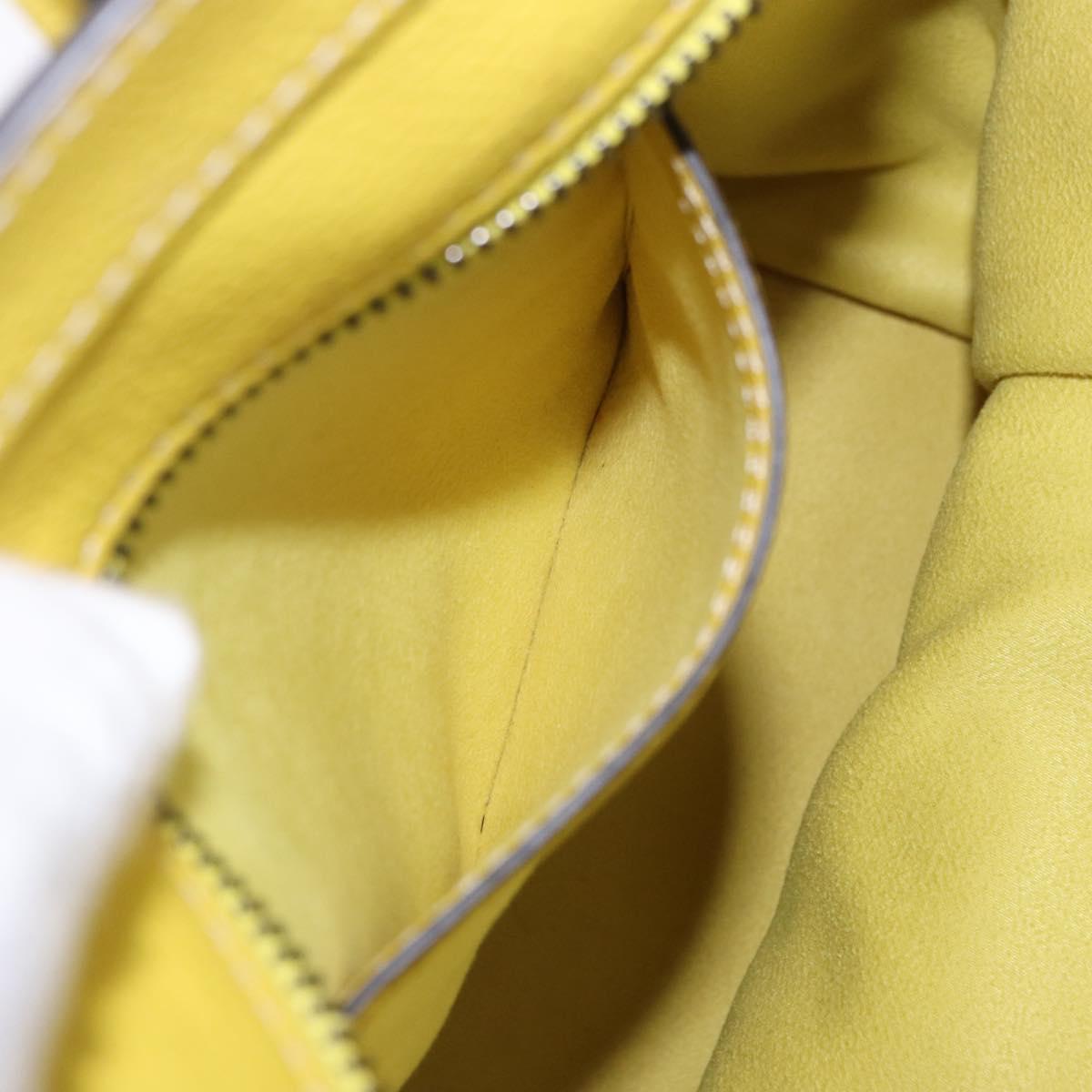 CELINE Luggage Mini Hand Bag Leather Yellow Auth 197304V