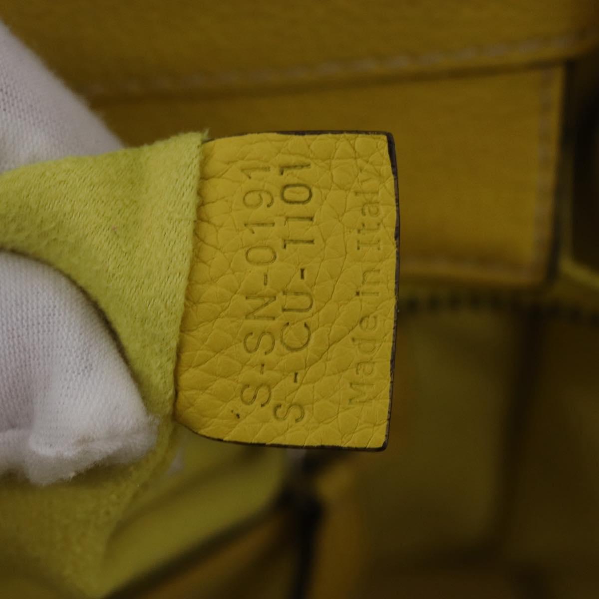 CELINE Luggage Mini Hand Bag Leather Yellow Auth 197304V