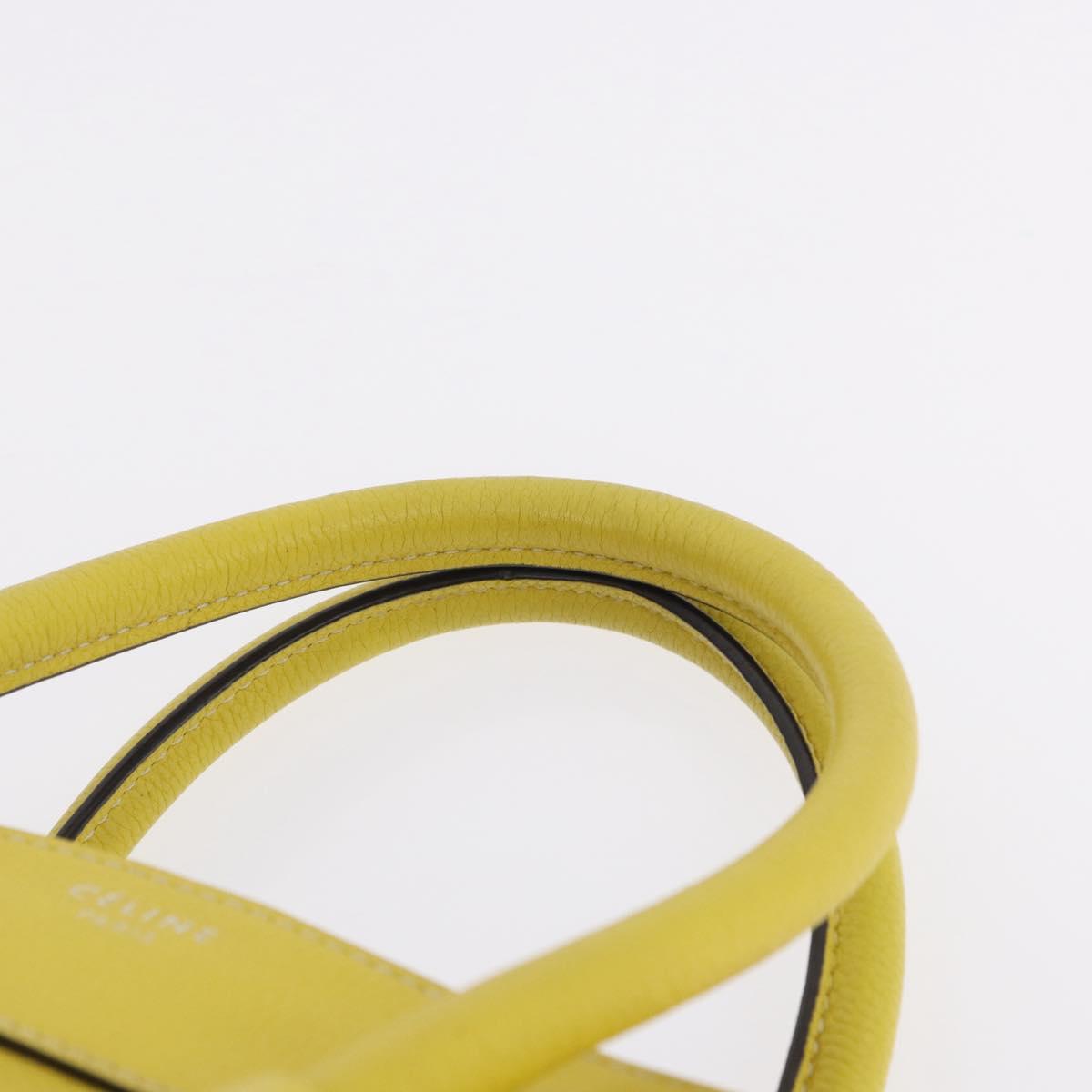 CELINE Luggage Mini Hand Bag Leather Yellow Auth 197304V
