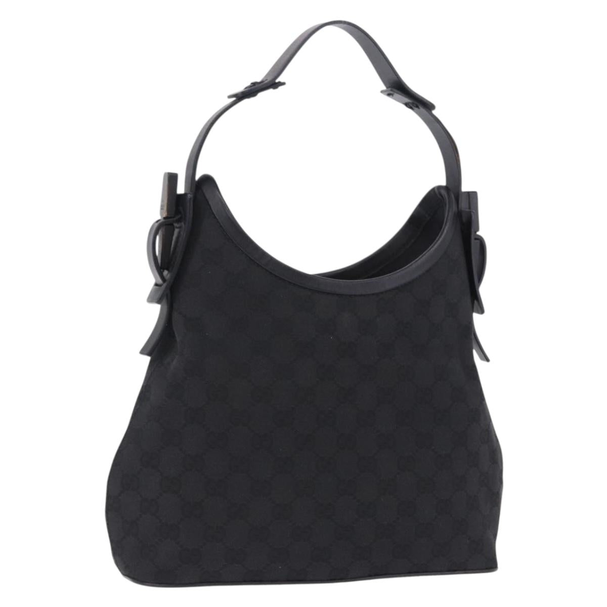 GUCCI GG Canvas Shoulder Bag Black 107752 Auth 197311V