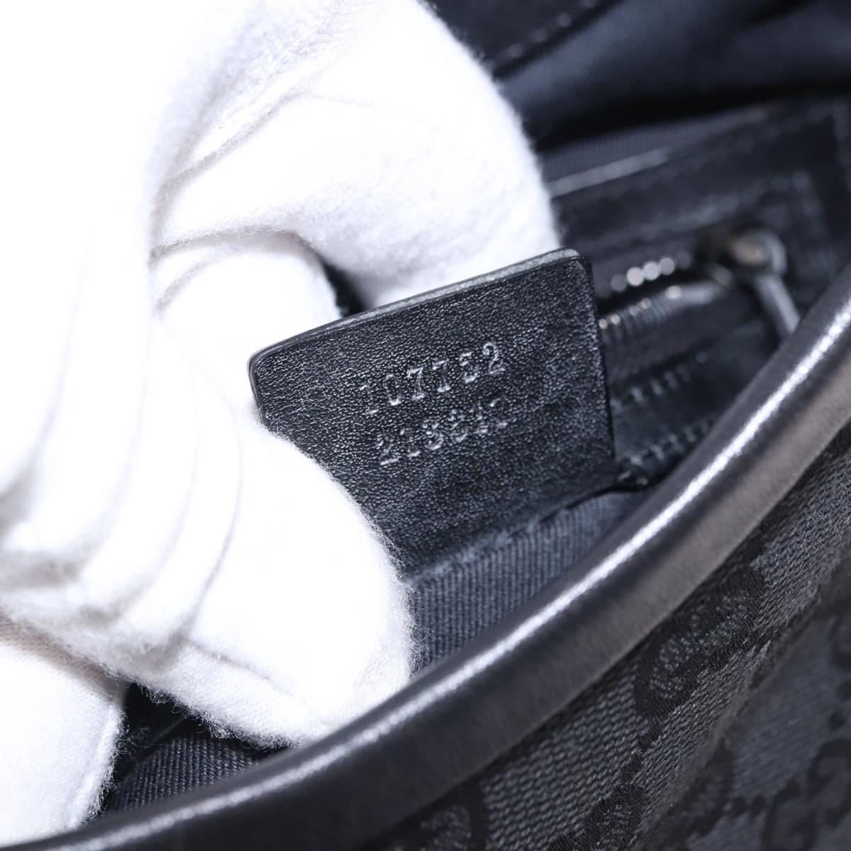 GUCCI GG Canvas Shoulder Bag Black 107752 Auth 197311V