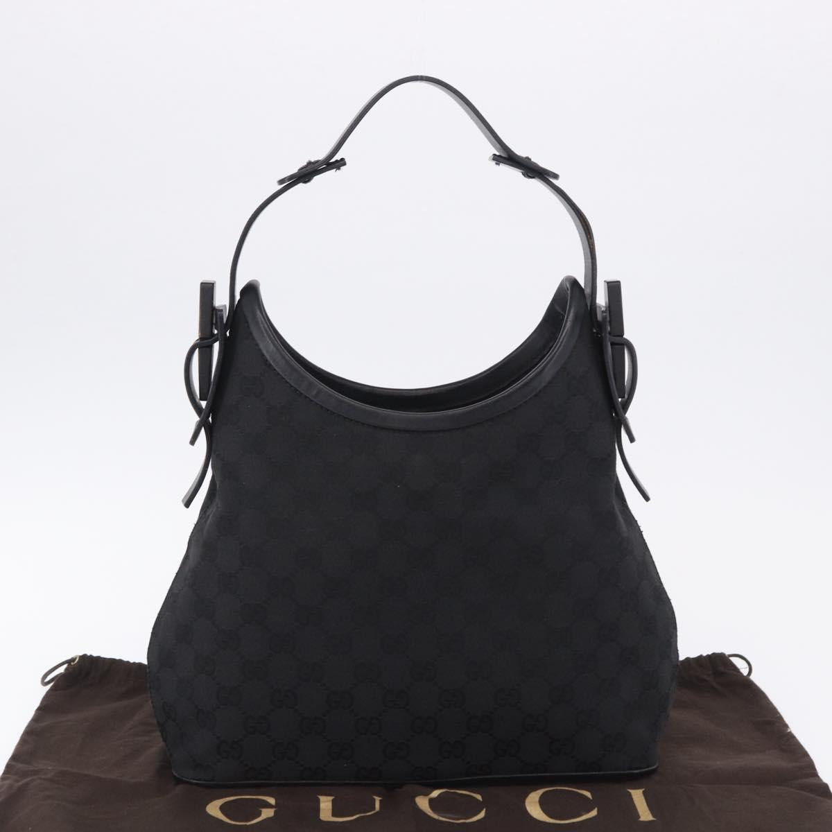 GUCCI GG Canvas Shoulder Bag Black 107752 Auth 197311V