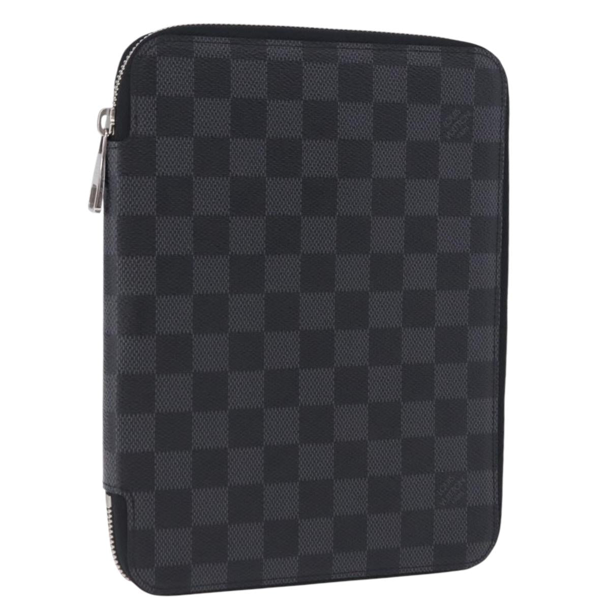 LOUIS VUITTON Damier Grafitte Document Case Portefeuille Braza LV Auth 197312M