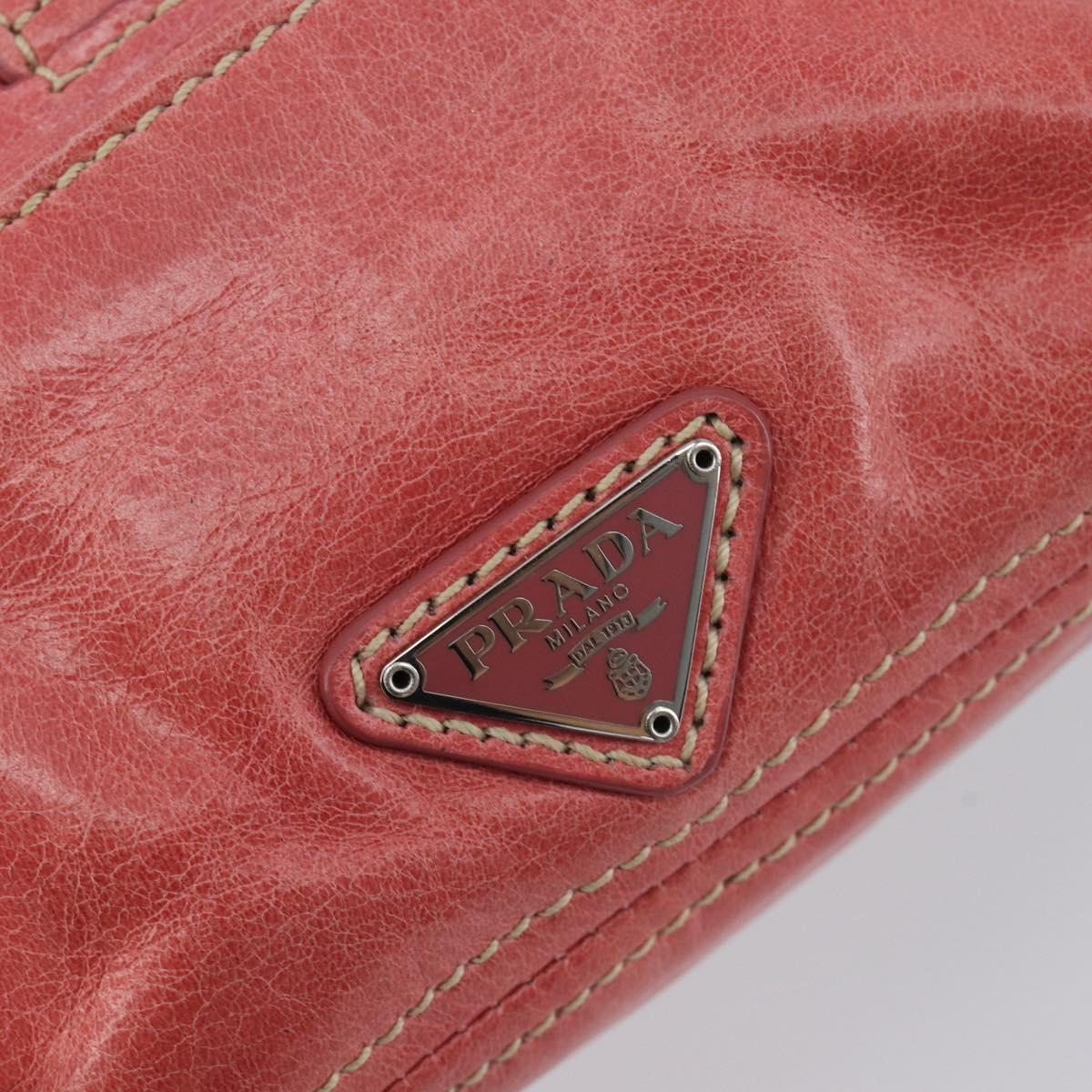 PRADA Hand Bag Leather 2way Pink Silver Auth 197313V