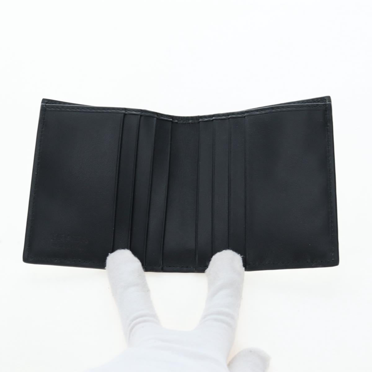 PRADA Bifold Wallet Brushed leather Silver Auth 197314M