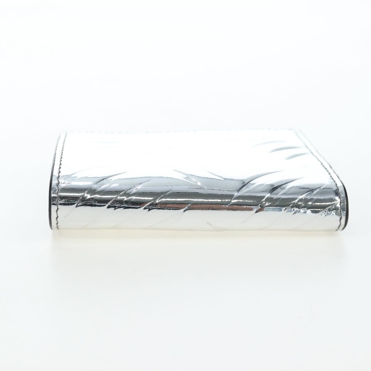 PRADA Bifold Wallet Brushed leather Silver Auth 197314M