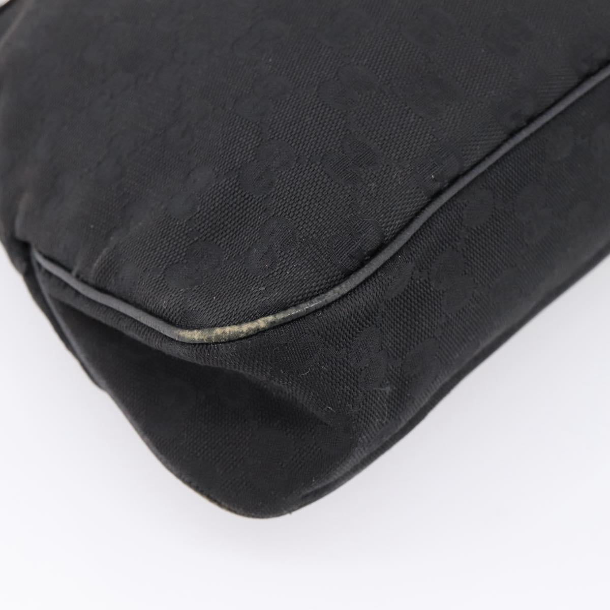 GUCCI GG Canvas Tote Bag Black Silver 121023 Auth 197315A