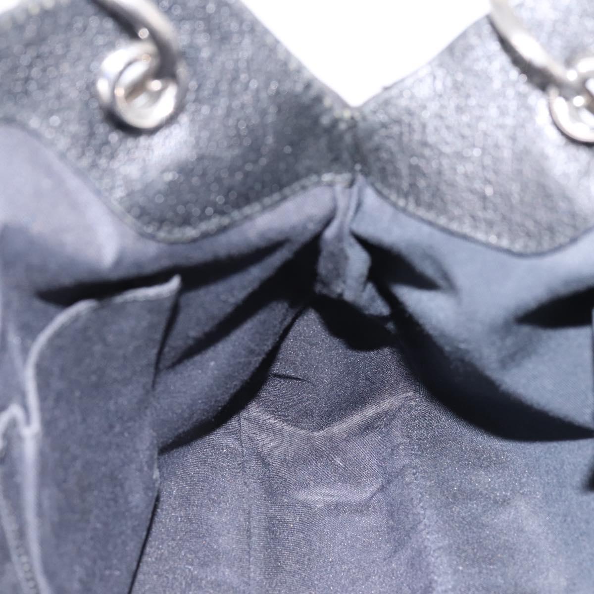 GUCCI GG Canvas Tote Bag Black Silver 121023 Auth 197315A