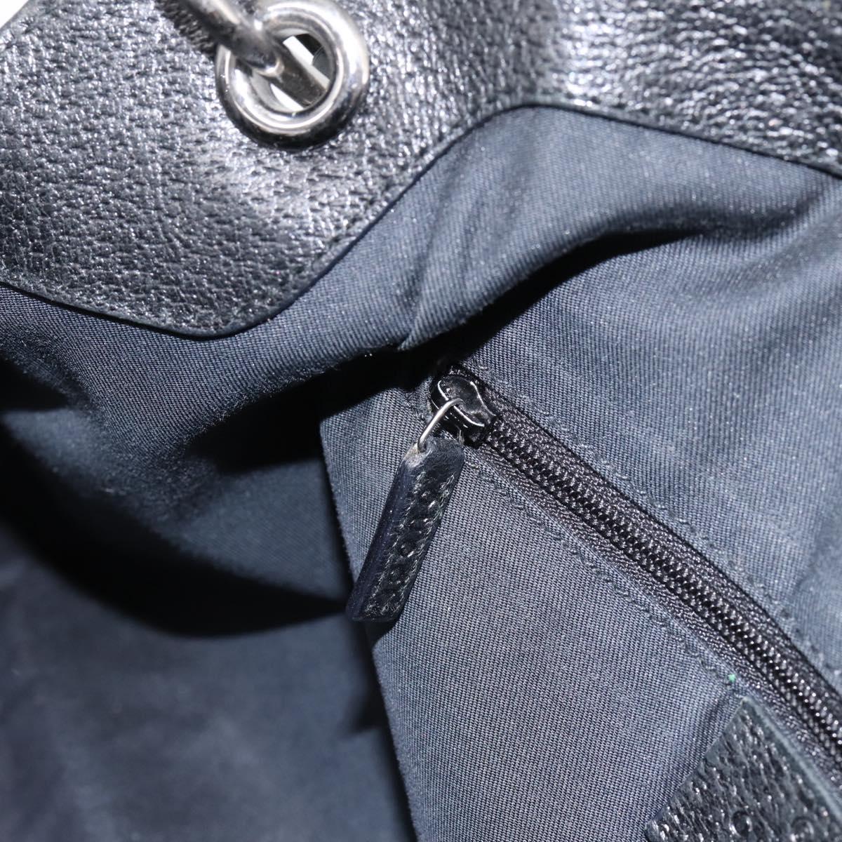 GUCCI GG Canvas Tote Bag Black Silver 121023 Auth 197315A