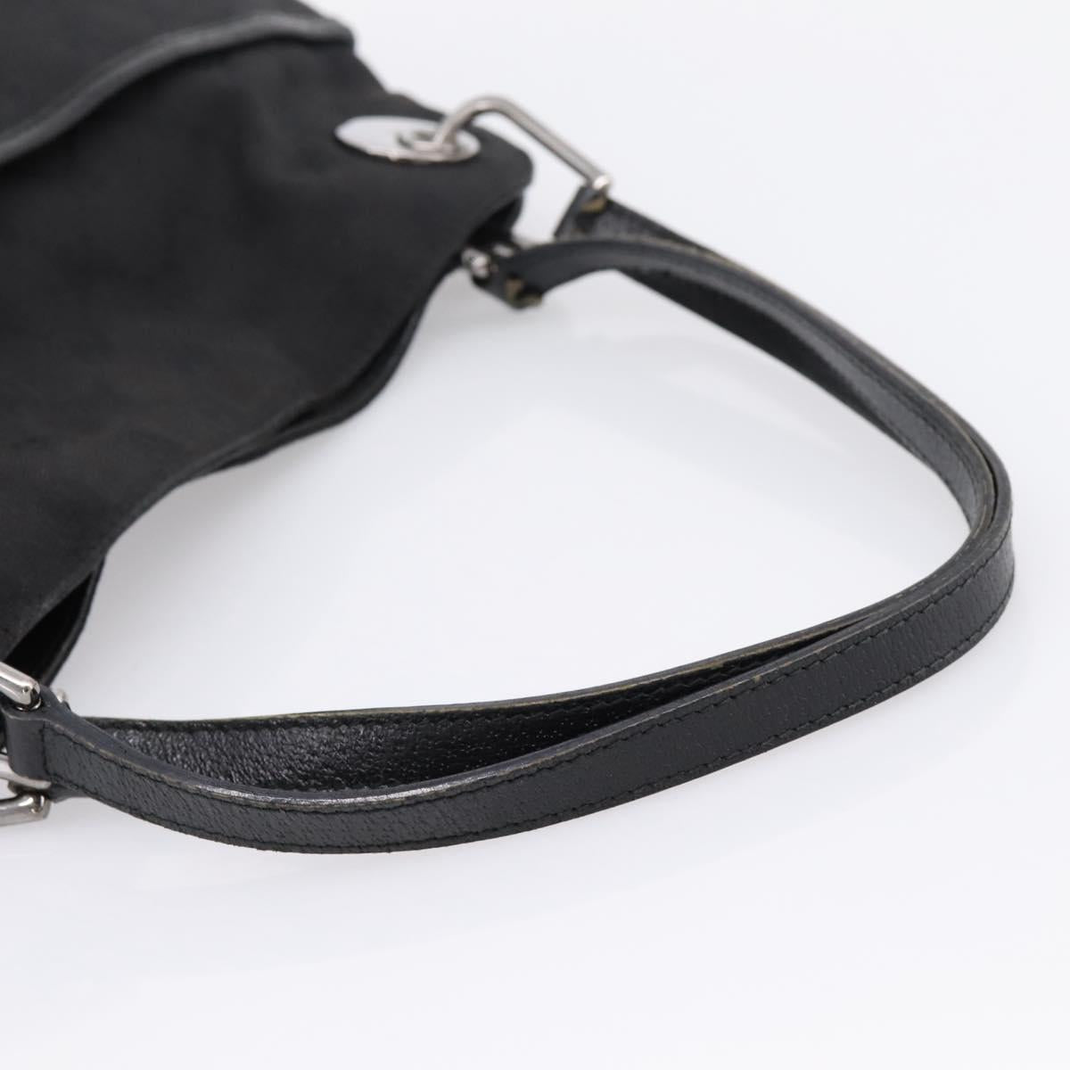 GUCCI GG Canvas Tote Bag Black Silver 121023 Auth 197315A