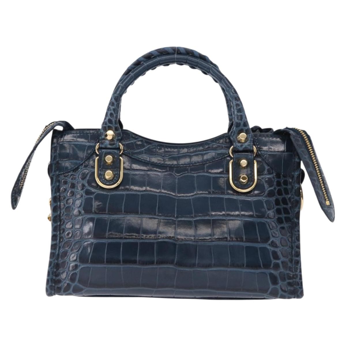 BALENCIAGA Classic Metallic Edge Mini City Leather 2way 390160 Auth 197318SAM