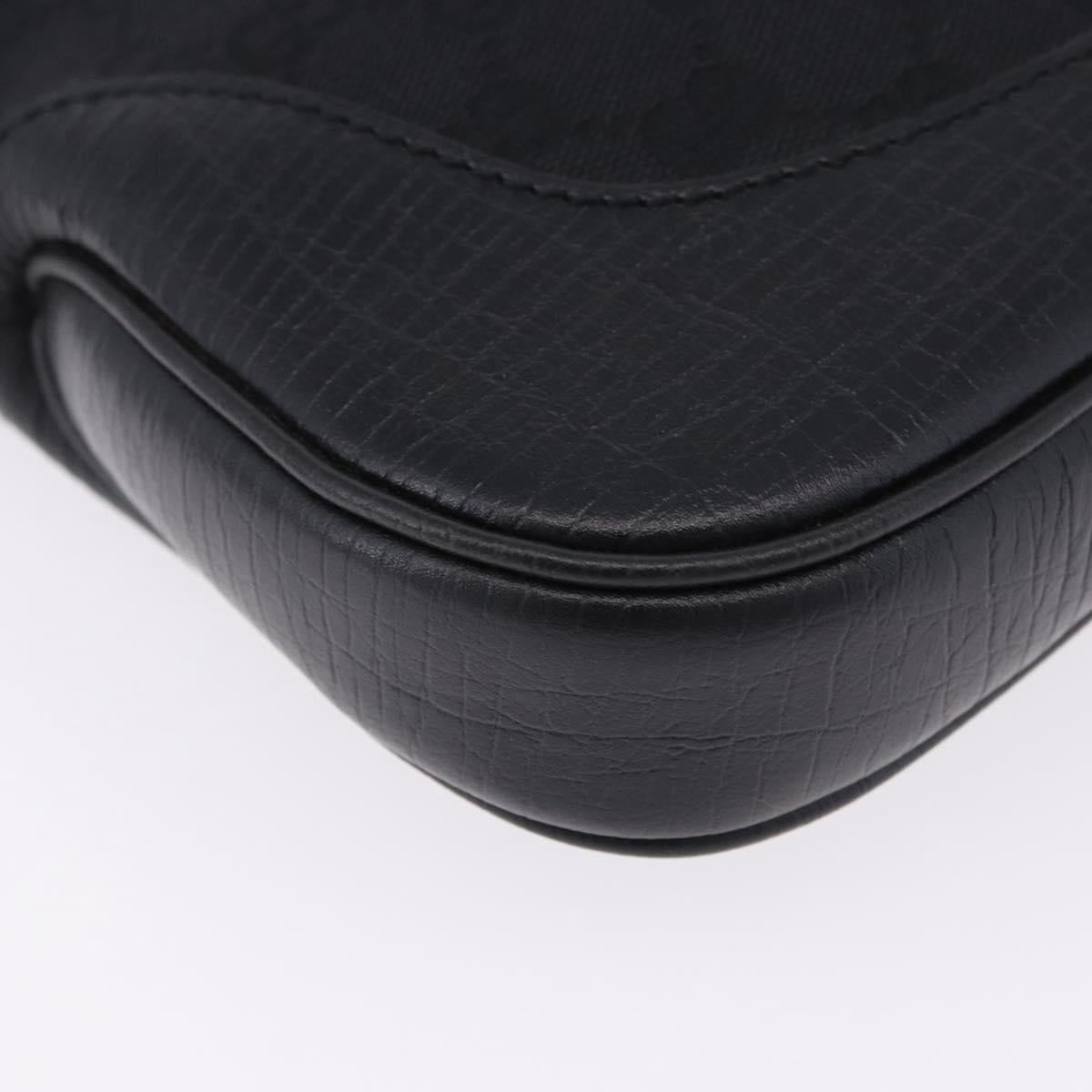 GUCCI GG Canvas Jackie Shoulder Bag Black Silver 00963 Auth 197321V