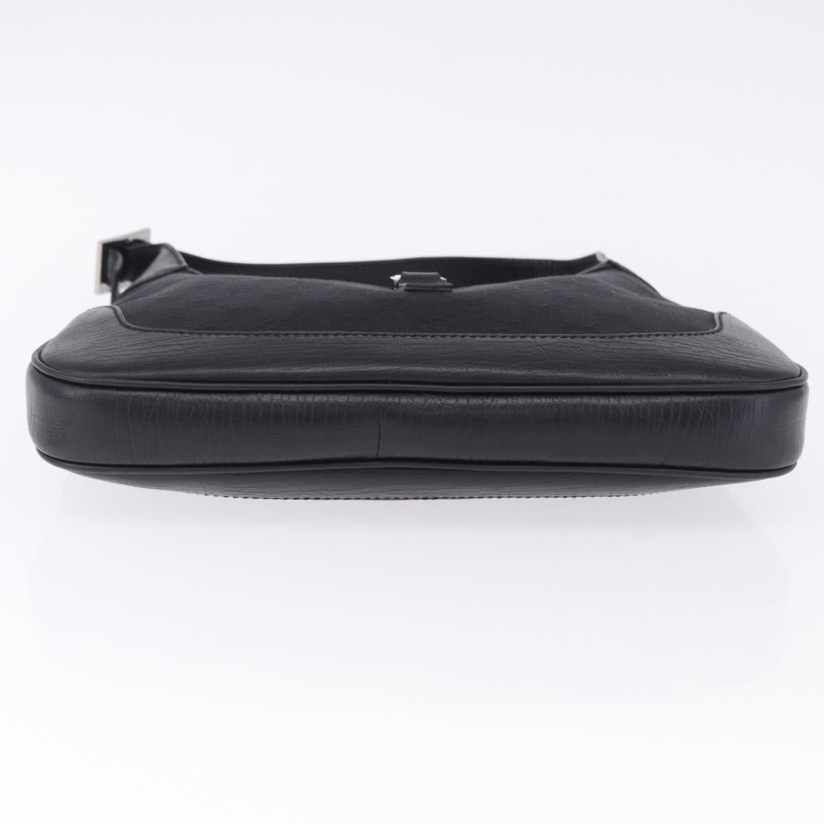 GUCCI GG Canvas Jackie Shoulder Bag Black Silver 00963 Auth 197321V