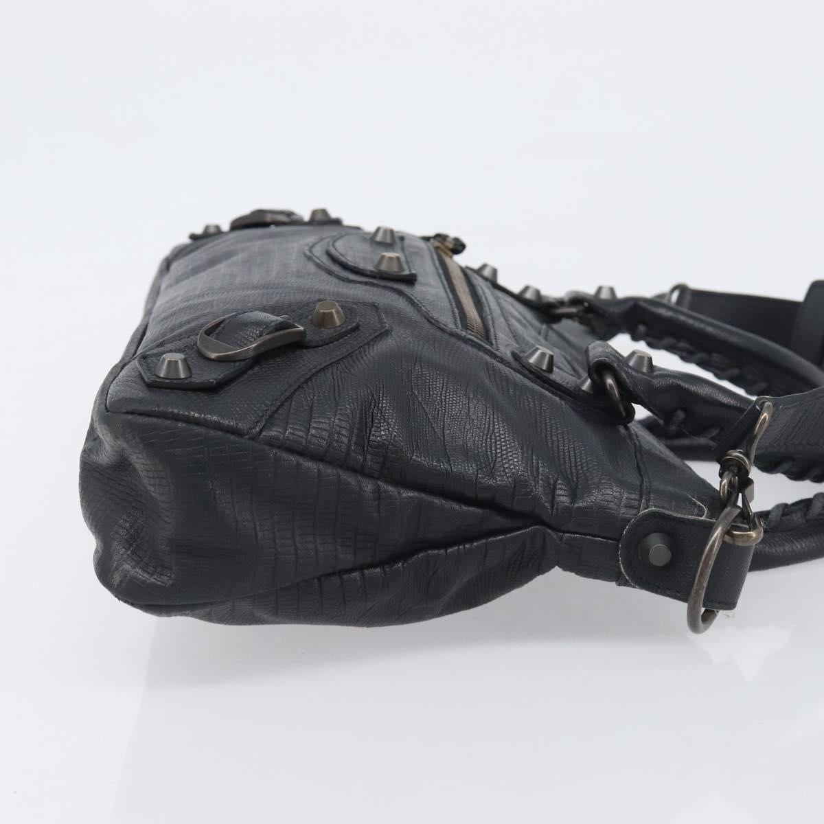 BALENCIAGA The First Hand Bag Leather 2way Black 103208 Auth 197324M