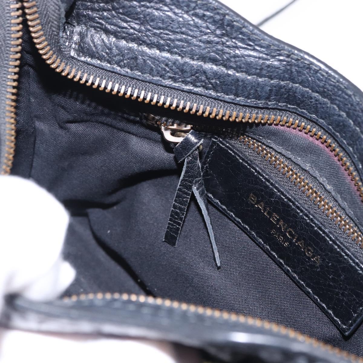 BALENCIAGA Classic Mini City Hand Bag Leather 2way Black 300295 Auth 197327M