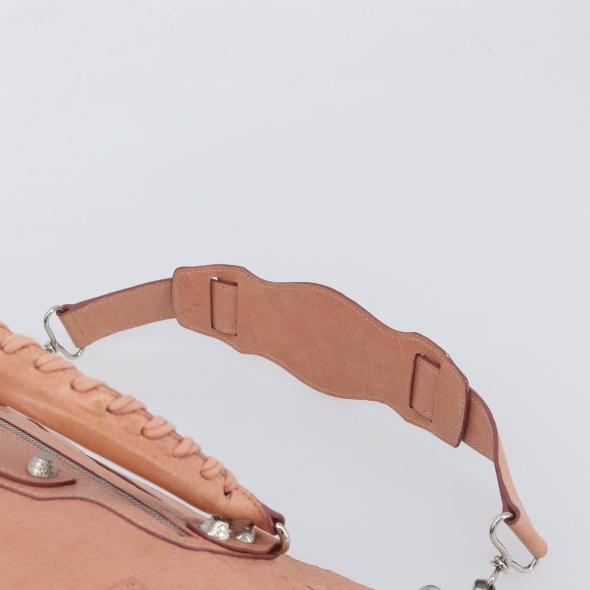 BALENCIAGA Giant The First Hand Bag Leather 2way Pink Silver 240577 Auth 197329V