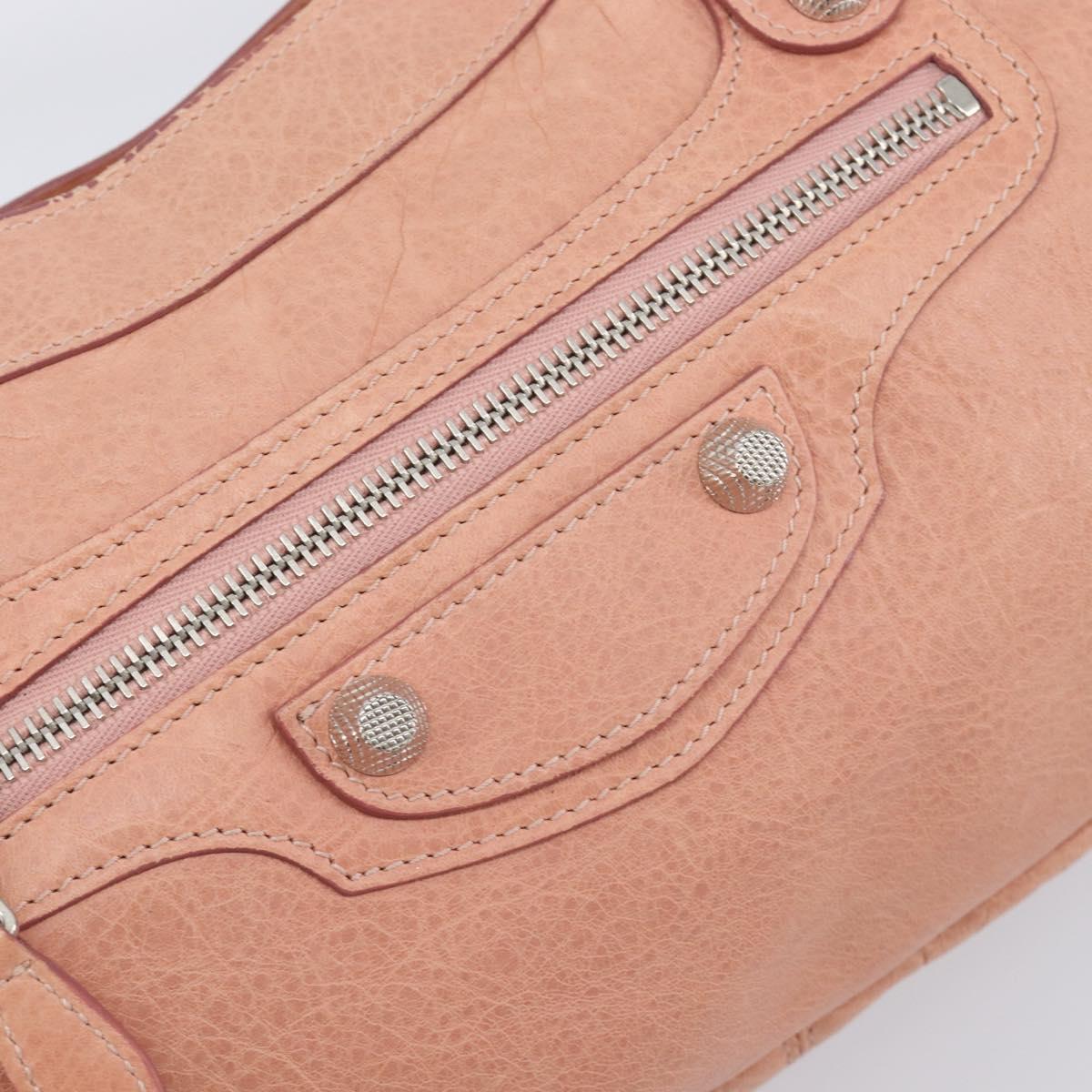 BALENCIAGA Giant The First Hand Bag Leather 2way Pink Silver 240577 Auth 197329V