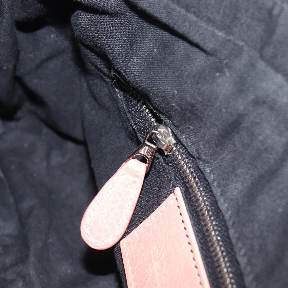 BALENCIAGA Giant The First Hand Bag Leather 2way Pink Silver 240577 Auth 197329V