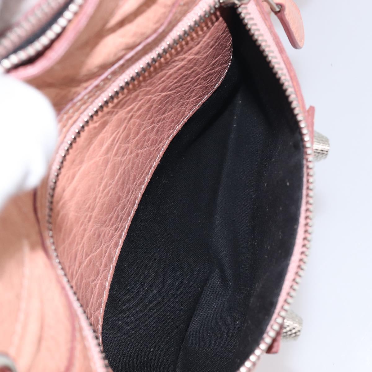 BALENCIAGA Giant The First Hand Bag Leather 2way Pink Silver 240577 Auth 197329V