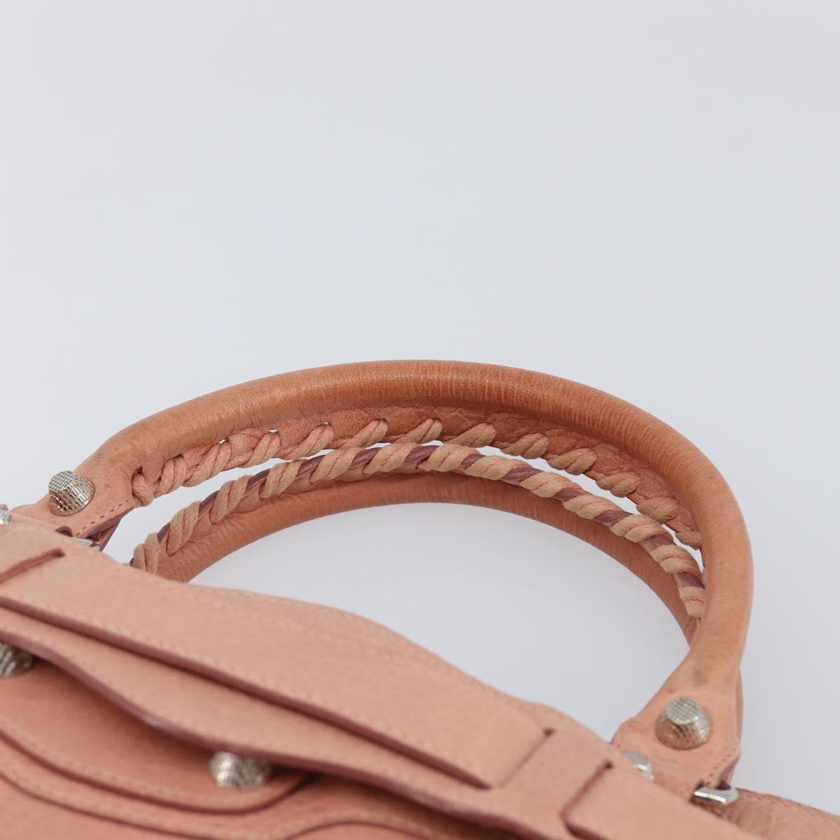 BALENCIAGA Giant The First Hand Bag Leather 2way Pink Silver 240577 Auth 197329V