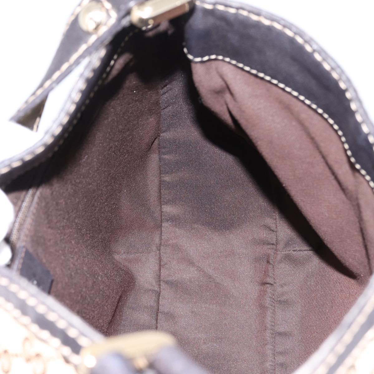 GUCCI GG Canvas Web Sherry Line Shoulder Bag Beige Gold 233608 Auth 197333V
