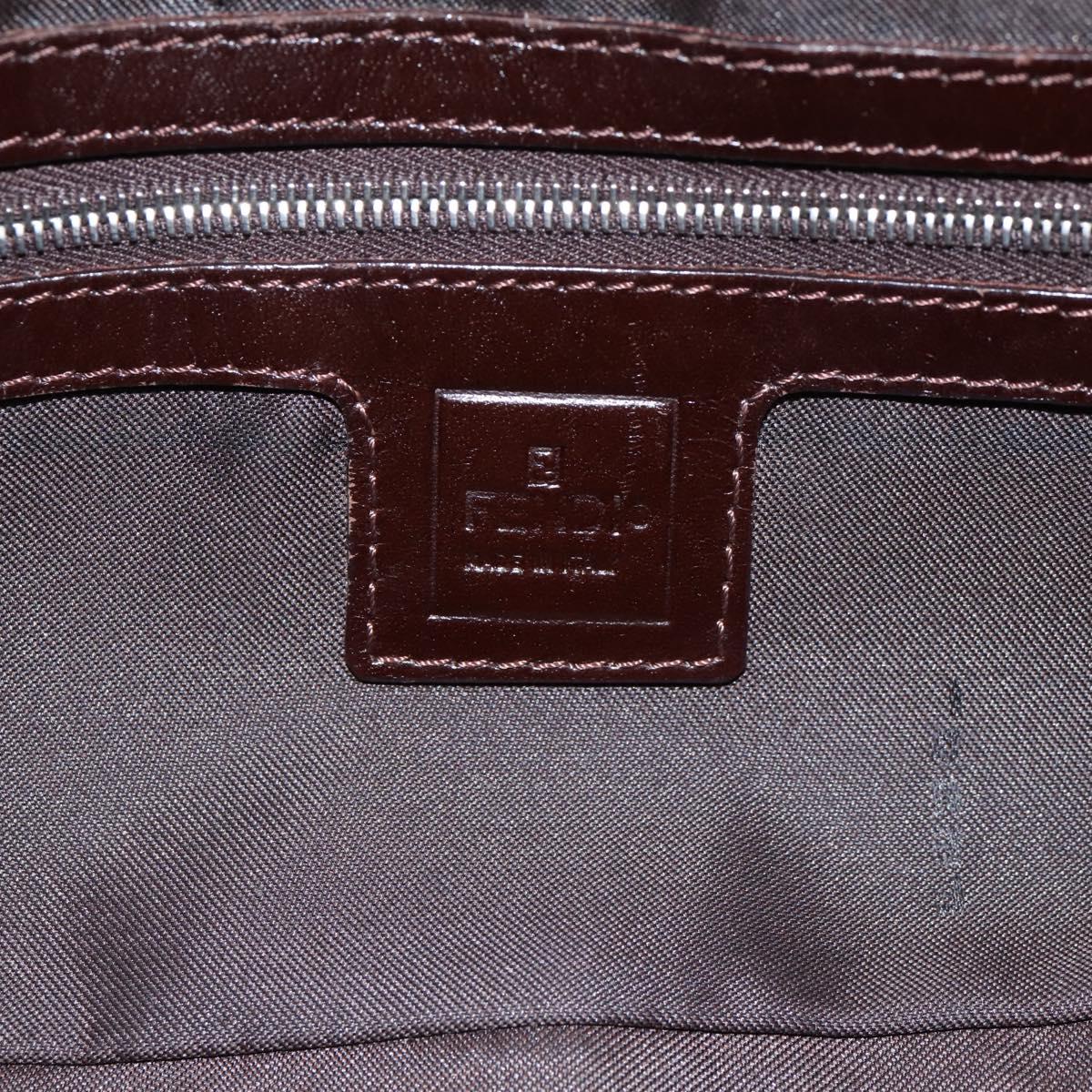 FENDI Zucca Canvas Mamma Baguette Shoulder Bag Brown Black Auth 197334V
