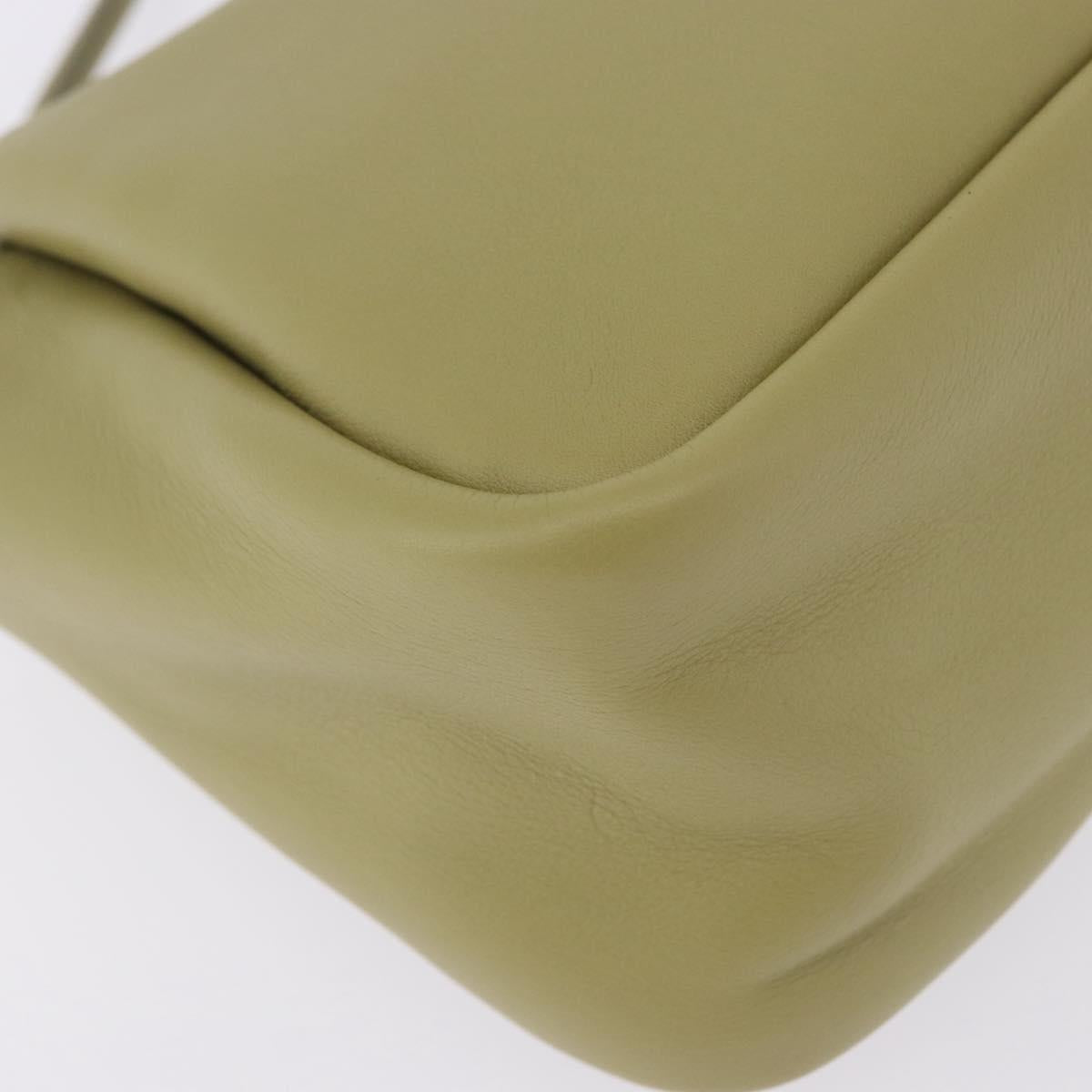 PRADA Darling Shoulder Bag Leather Green Gold Auth 197336SAM