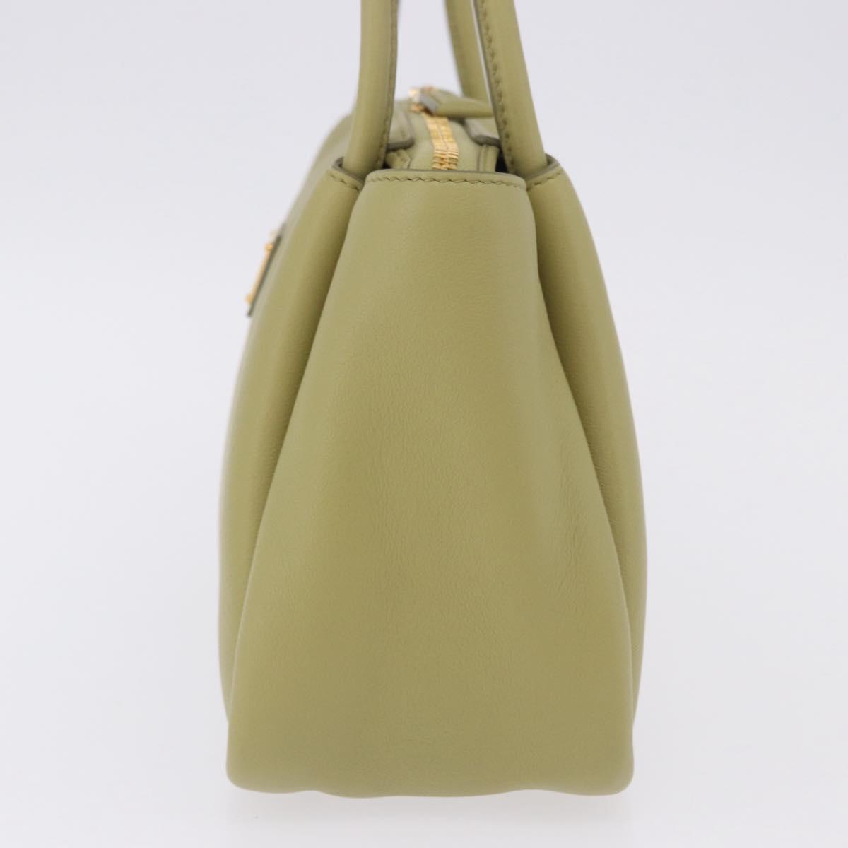 PRADA Darling Shoulder Bag Leather Green Gold Auth 197336SAM