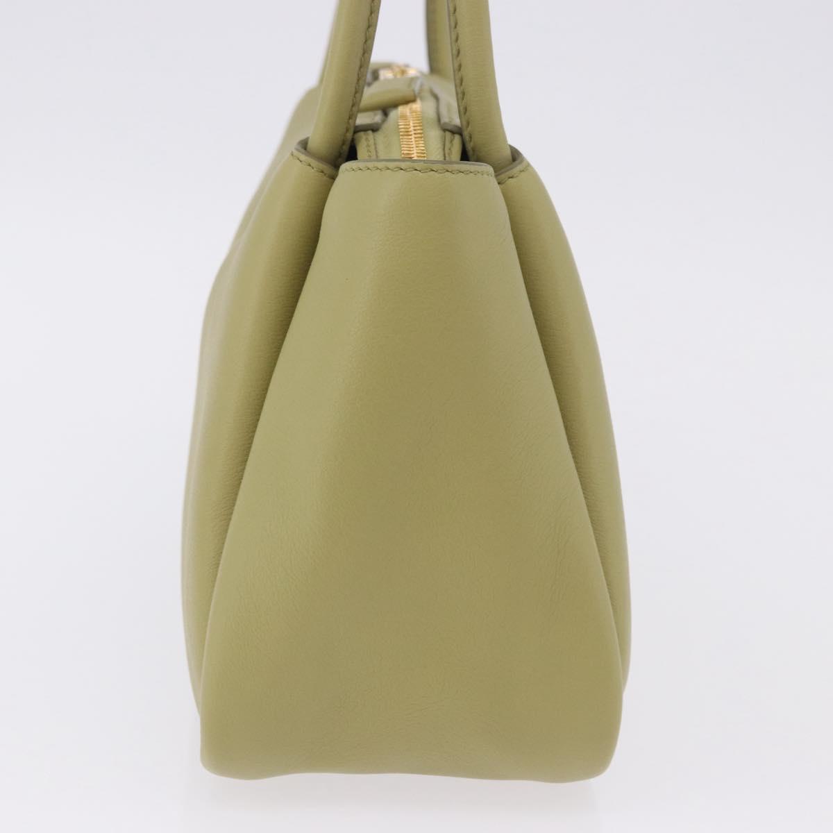 PRADA Darling Shoulder Bag Leather Green Gold Auth 197336SAM