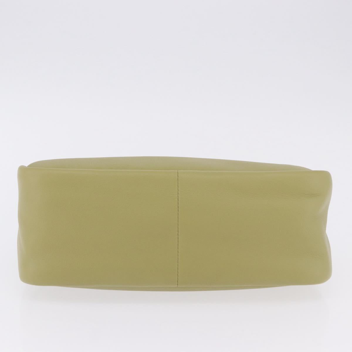 PRADA Darling Shoulder Bag Leather Green Gold Auth 197336SAM