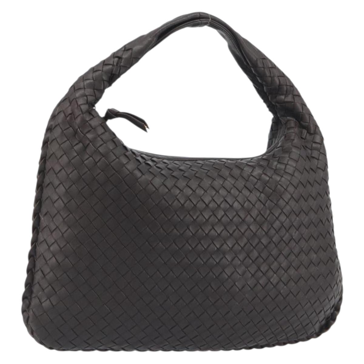 BOTTEGA VENETA INTRECCIATO Shoulder Bag Leather Brown 115653 Auth 197337V