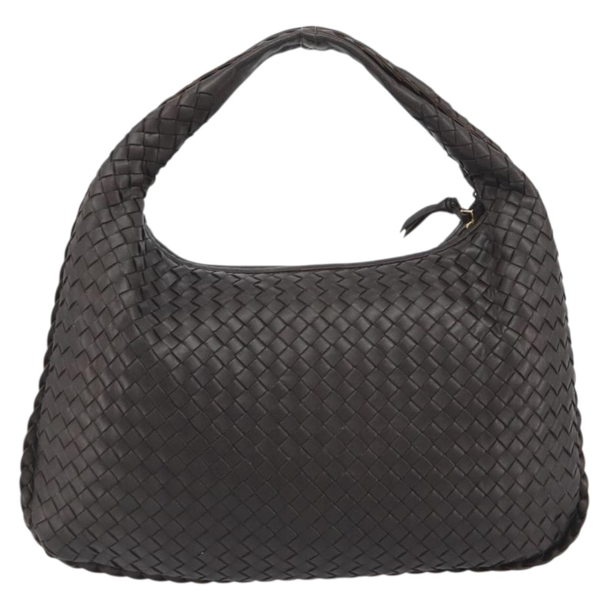 BOTTEGA VENETA INTRECCIATO Shoulder Bag Leather Brown 115653 Auth 197337V