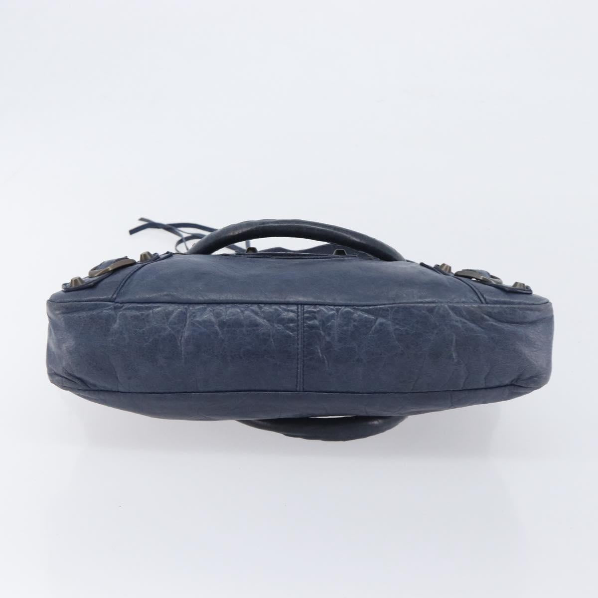 BALENCIAGA The First Hand Bag Leather 2way Blue 103208 Auth 197341V