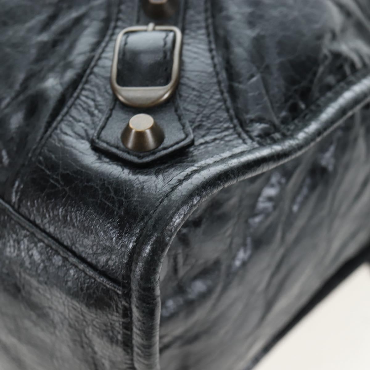 BALENCIAGA The City Hand Bag Leather 2way Black 115748 Auth 197343SAM